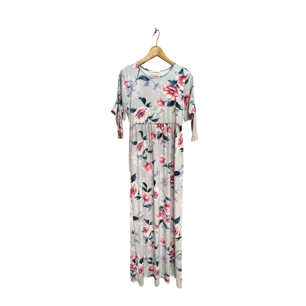 Saved By The Dress Womens Grey Floral Empire Waist Maxi Dress Size M